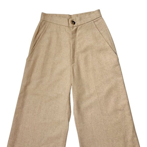 70s vintage highwaisted flare trousers wideleg bellbottom wool blend pants. - Picture 2 of 5